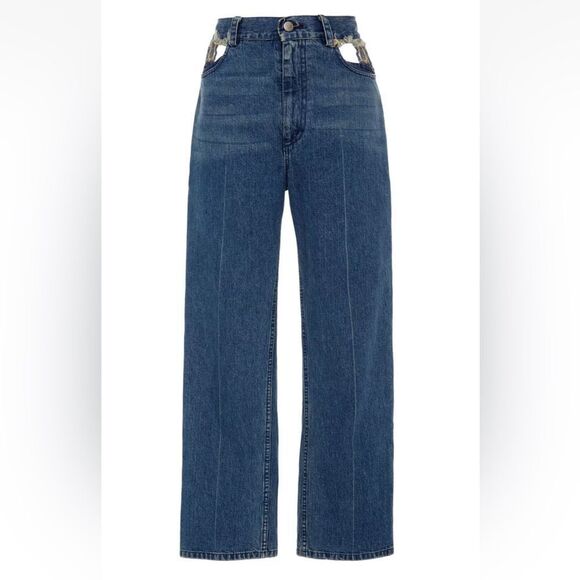 Rachel Comey cut out High-Waisted Blue Denim Jeans, US4 - Picture 2 of 14